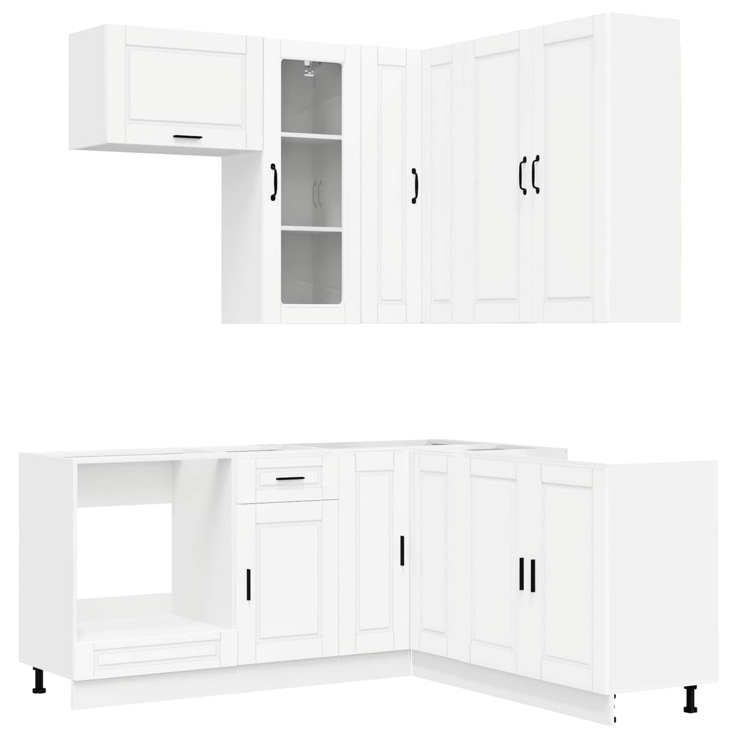vidaXL Μονάδα κουζίνας PORTO 8 pcs Λευκό Επεξεργασμένο Ξύλο