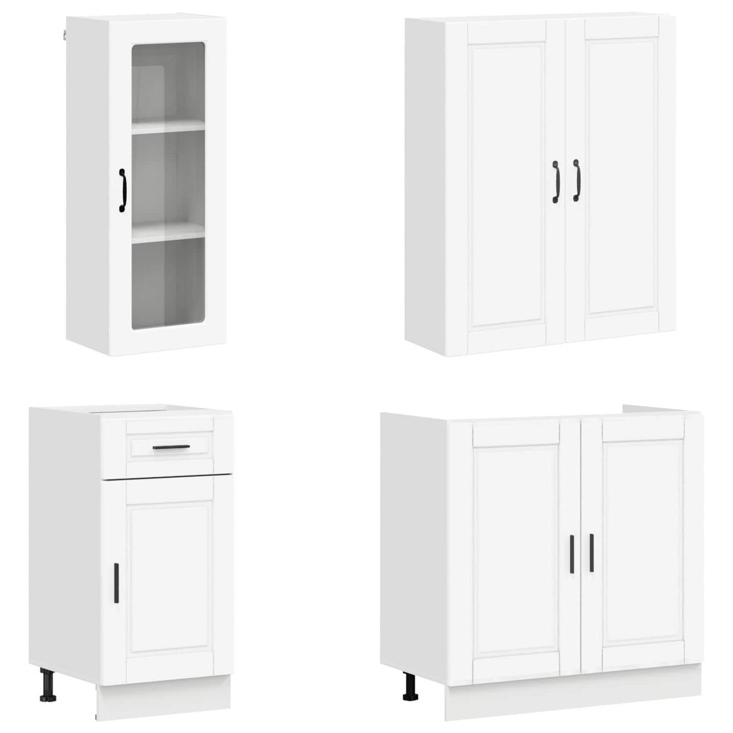 vidaXL Μονάδα κουζίνας PORTO 8 pcs Λευκό Επεξεργασμένο Ξύλο