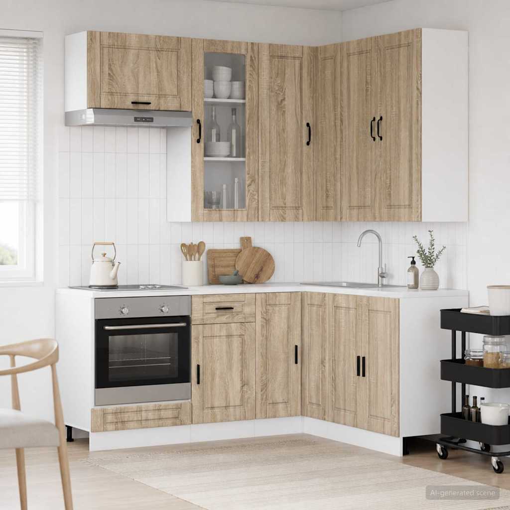 vidaXL Μονάδα κουζίνας PORTO 8 pcs Sonoma Δρυς Επεξεργασμένο Ξύλο