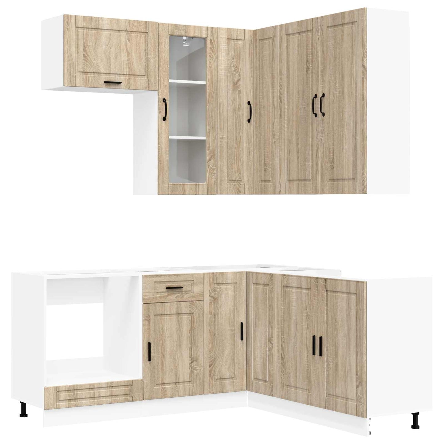 vidaXL Μονάδα κουζίνας PORTO 8 pcs Sonoma Δρυς Επεξεργασμένο Ξύλο
