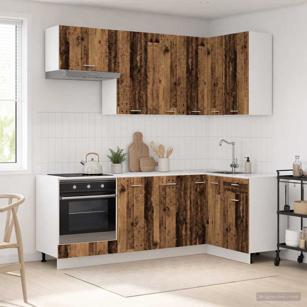 vidaXL Μονάδα κουζίνας LYON 8 pcs Παλαιωμένο ξύλο Επεξεργασμένο Ξύλο