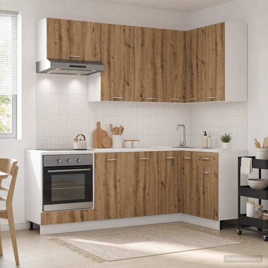vidaXL Μονάδα κουζίνας LYON 8 pcs Artisan Δρυς Επεξεργασμένο Ξύλο