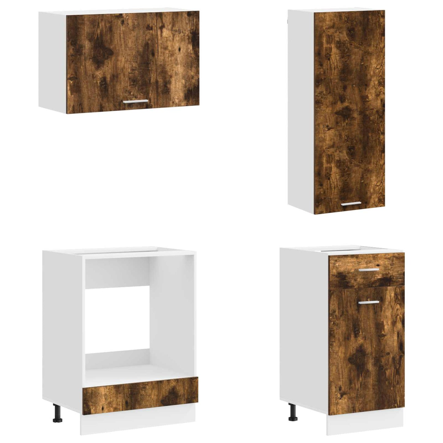 vidaXL Μονάδα κουζίνας LYON 8 pcs Καπνισμένο Ξύλο Δρυός