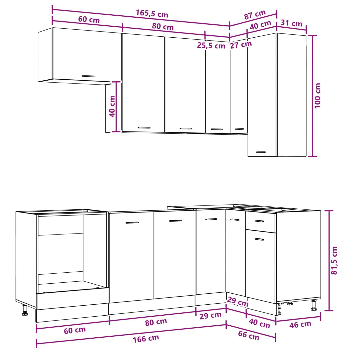 vidaXL Μονάδα κουζίνας LYON 8 pcs Καπνισμένο Ξύλο Δρυός