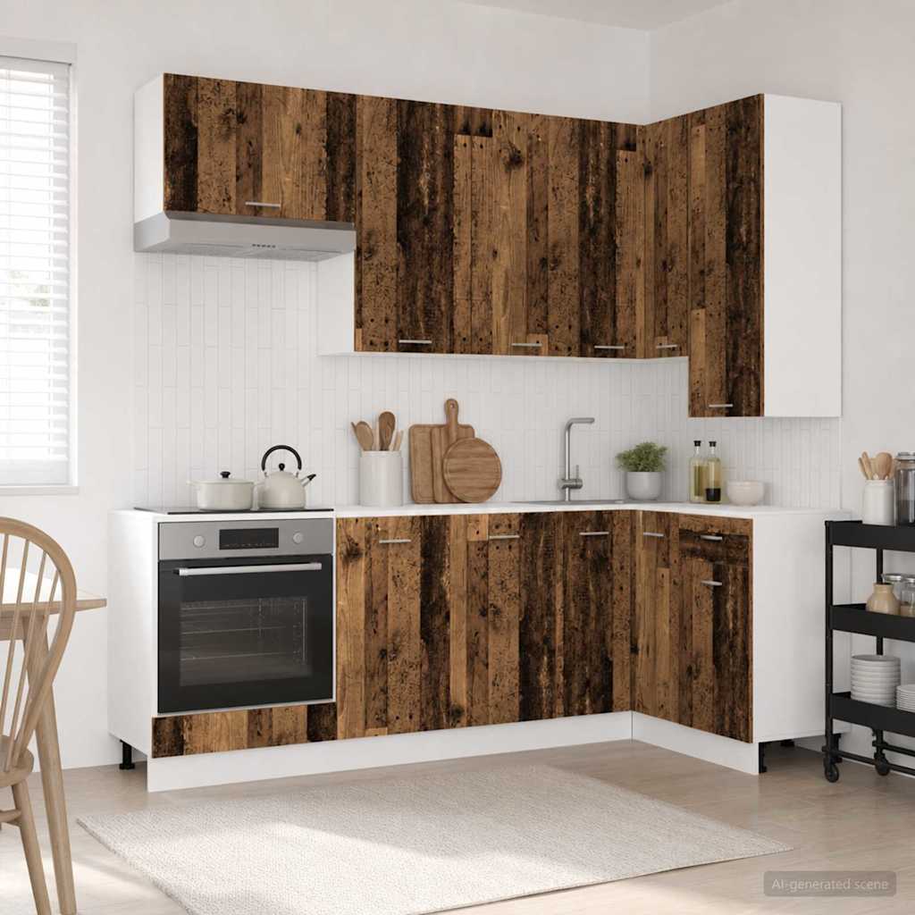 vidaXL Μονάδα κουζίνας LYON 8 pcs Παλαιωμένο ξύλο Επεξεργασμένο Ξύλο