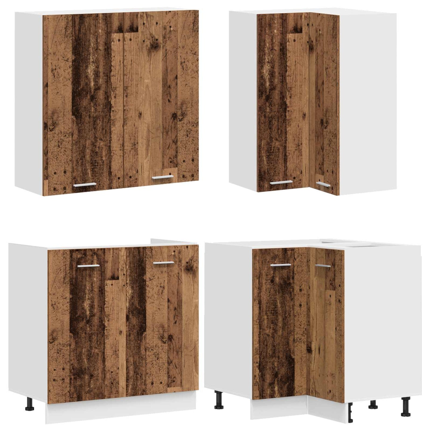 vidaXL Μονάδα κουζίνας LYON 8 pcs Παλαιωμένο ξύλο Επεξεργασμένο Ξύλο