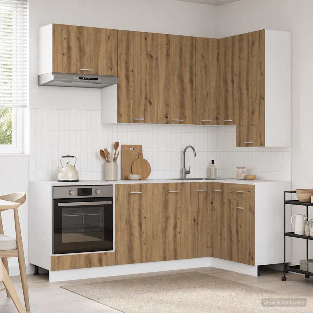 vidaXL Μονάδα κουζίνας LYON 8 pcs Artisan Δρυς Επεξεργασμένο Ξύλο