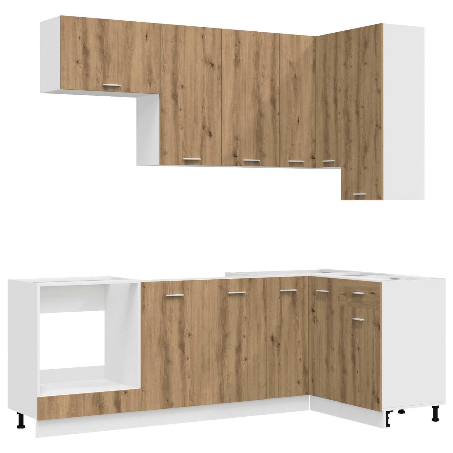 vidaXL Μονάδα κουζίνας LYON 8 pcs Artisan Δρυς Επεξεργασμένο Ξύλο
