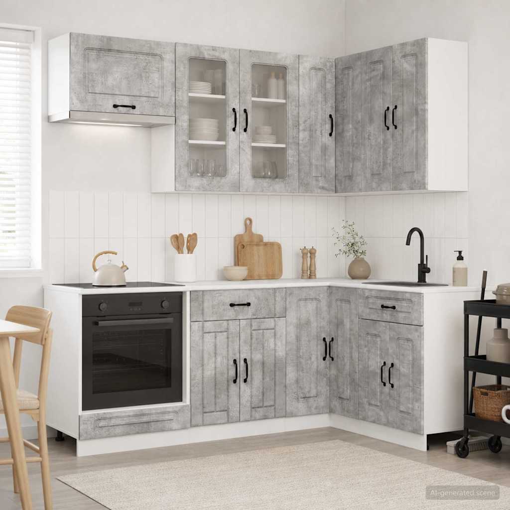 vidaXL Μονάδα κουζίνας KALMAR 8 pcs Γκρι Σκυροδέματος