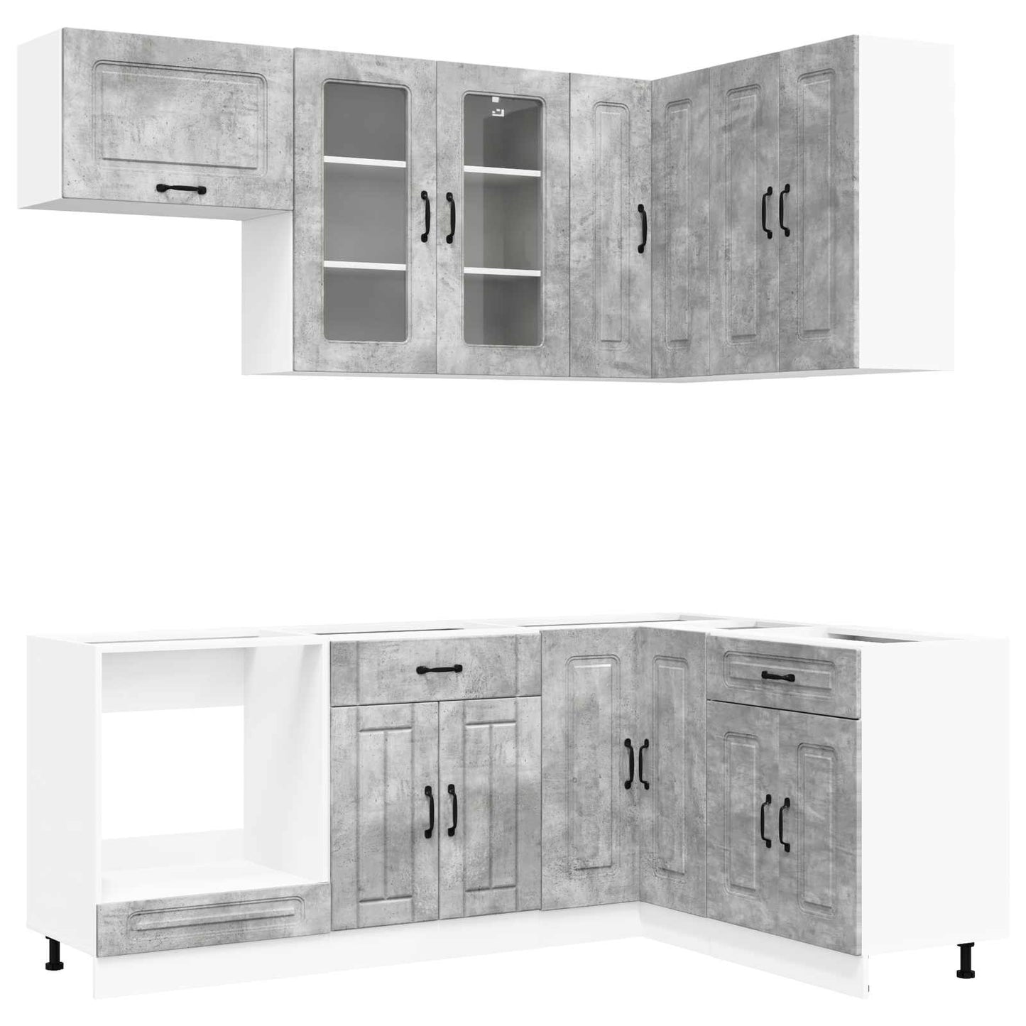vidaXL Μονάδα κουζίνας KALMAR 8 pcs Γκρι Σκυροδέματος
