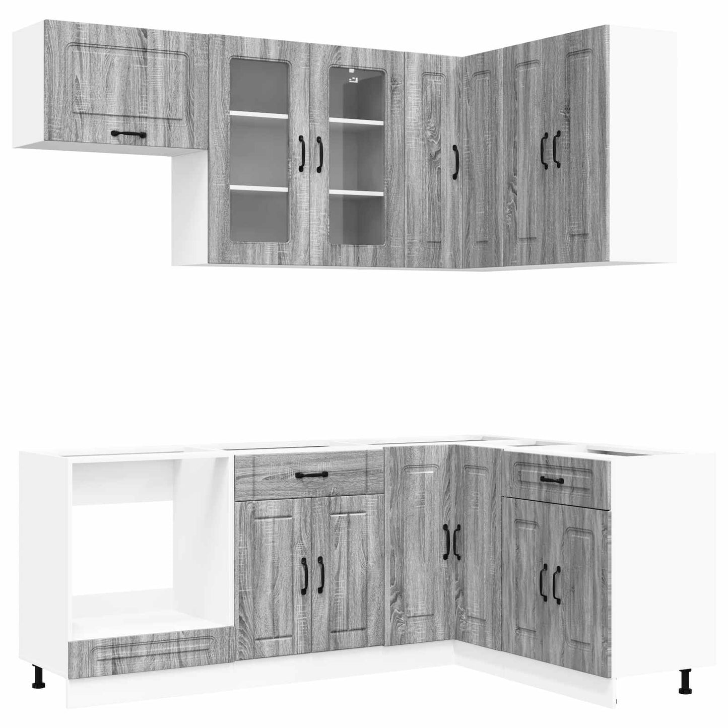 vidaXL Μονάδα κουζίνας KALMAR 8 pcs Γκρι Sonoma Επεξεργασμένο Ξύλο
