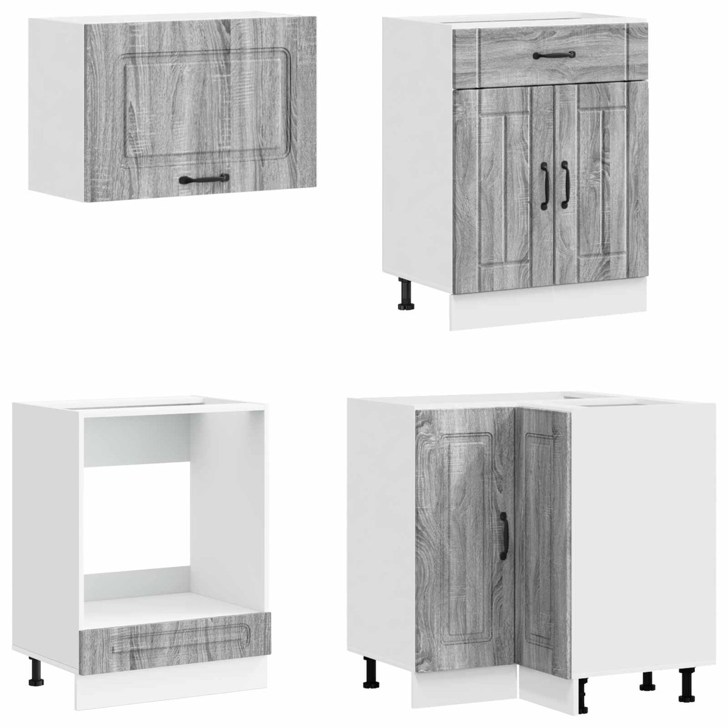 vidaXL Μονάδα κουζίνας KALMAR 8 pcs Γκρι Sonoma Επεξεργασμένο Ξύλο