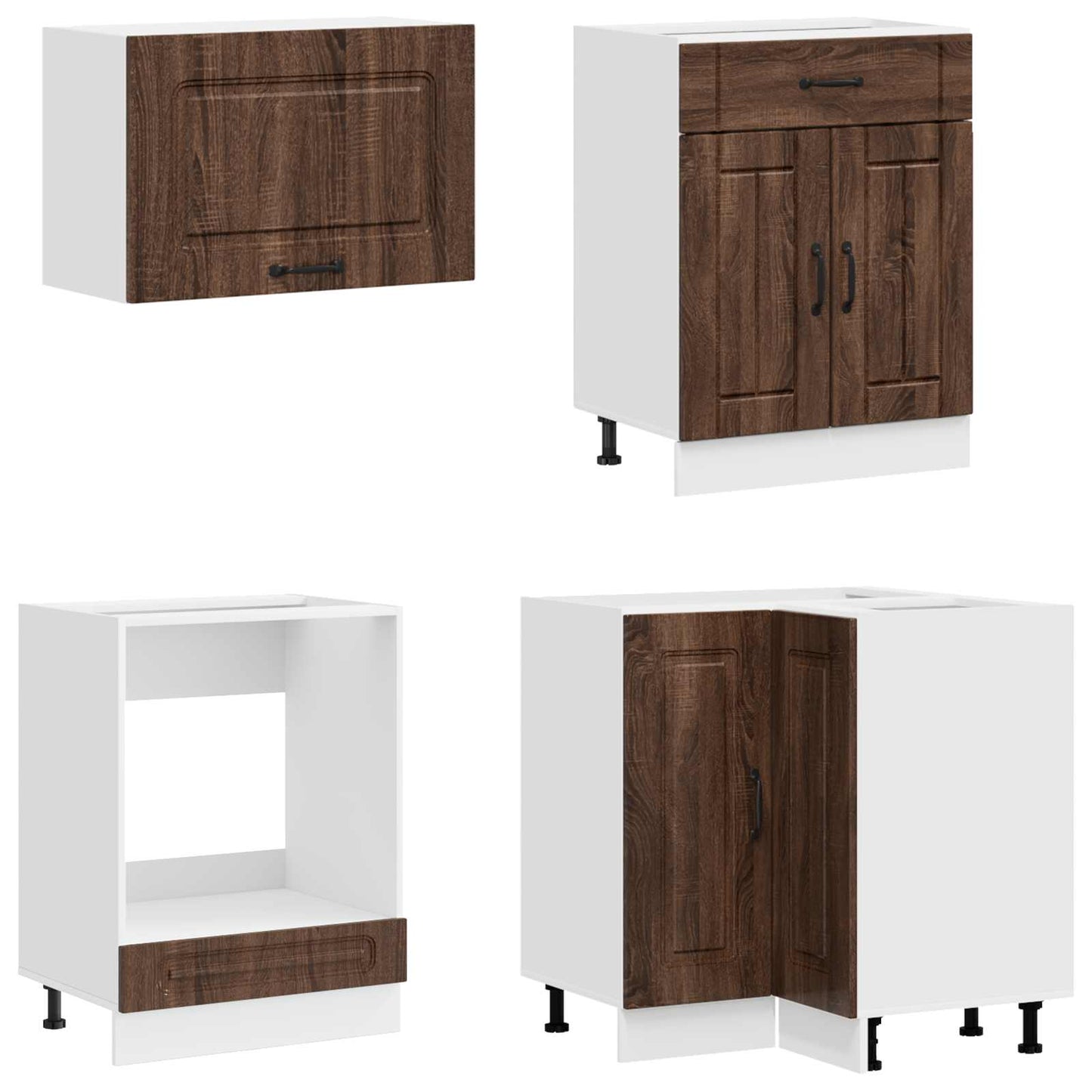 vidaXL Μονάδα κουζίνας KALMAR 8 pcs Καφέ Ξύλο Δρυός Επεξεργασμένο Ξύλο