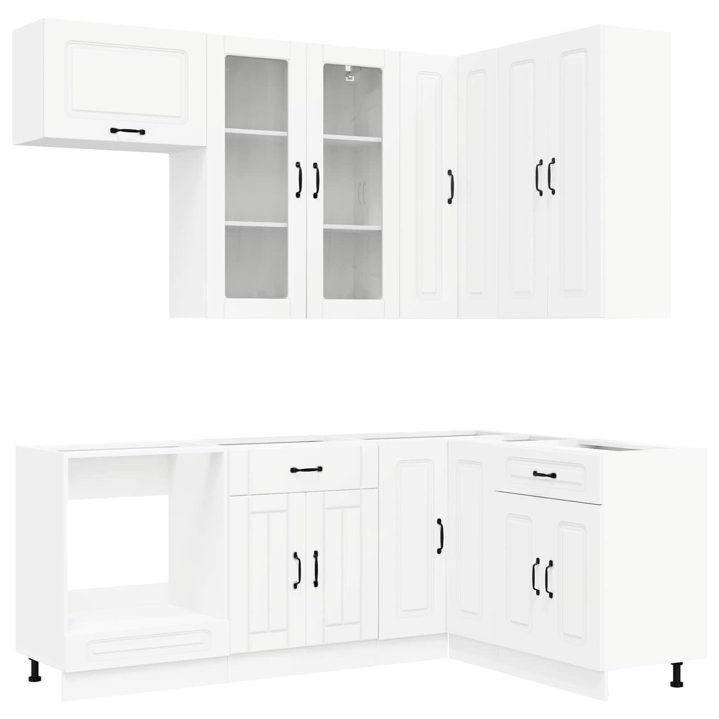 vidaXL Μονάδα κουζίνας KALMAR 8 pcs Λευκό Επεξεργασμένο Ξύλο