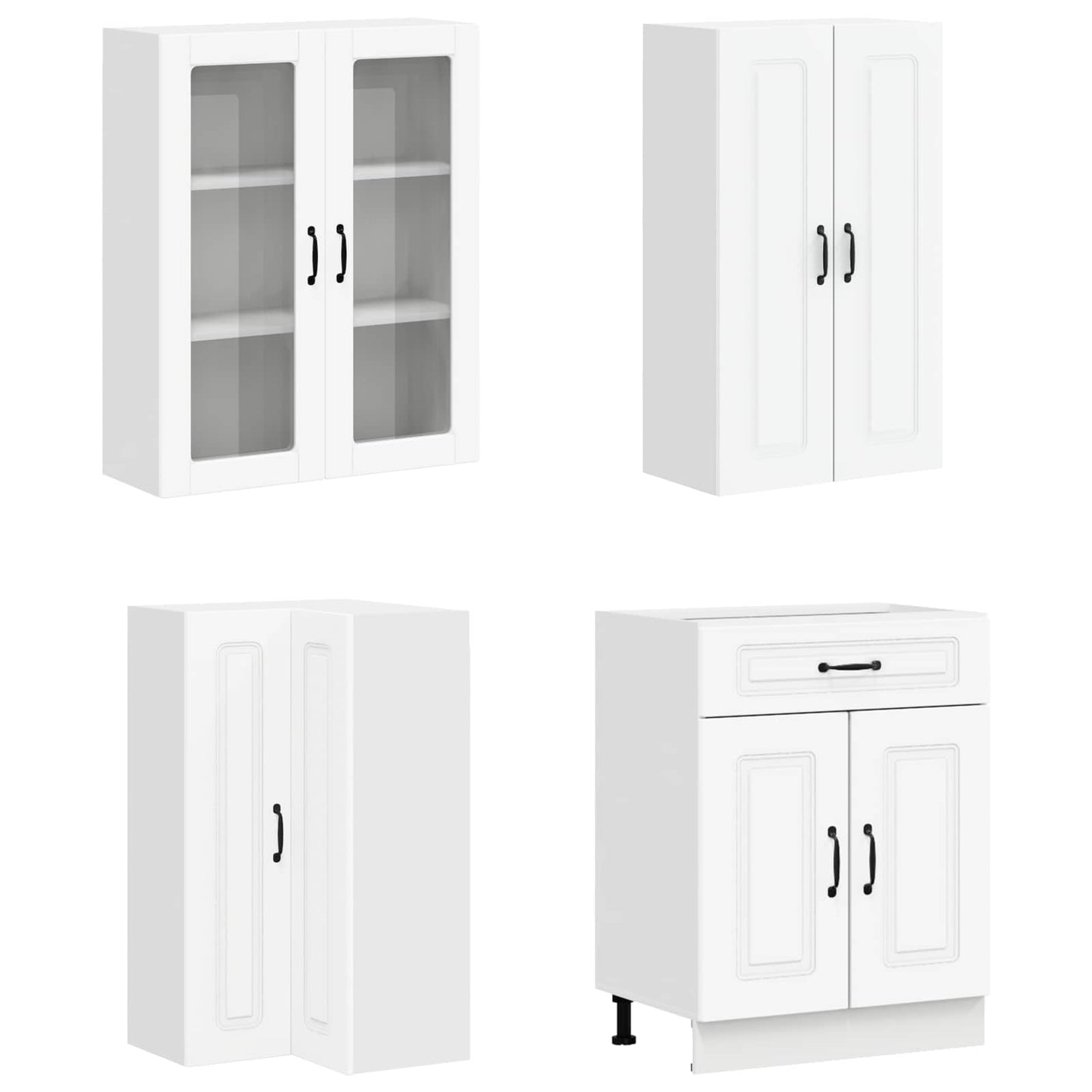 vidaXL Μονάδα κουζίνας KALMAR 8 pcs Λευκό Επεξεργασμένο Ξύλο