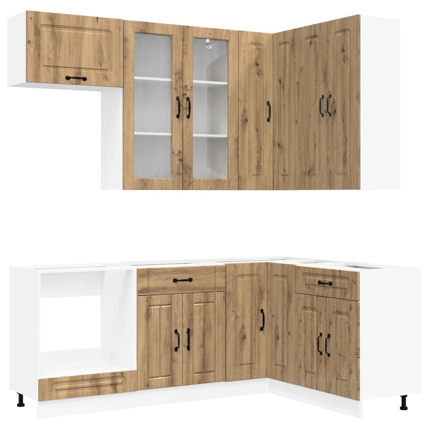 vidaXL Μονάδα κουζίνας KALMAR 8 pcs Artisan Δρυς Επεξεργασμένο Ξύλο