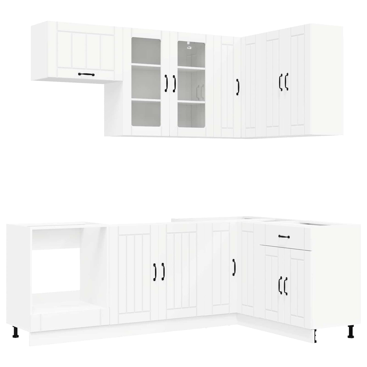 vidaXL Μονάδα κουζίνας LUCCA 8 pcs Λευκό Επεξεργασμένο Ξύλο