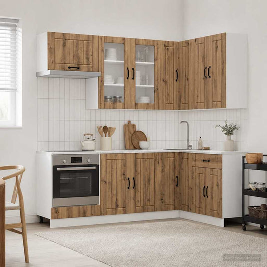 vidaXL Μονάδα κουζίνας LUCCA 8 τμχ. Artisan Δρυς Επεξεργασμένο Ξύλο