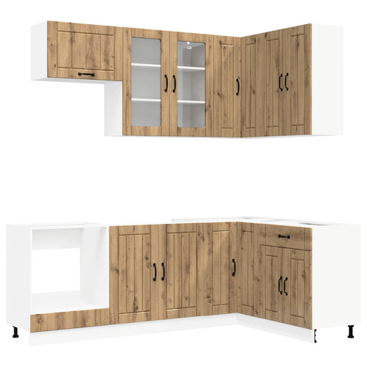vidaXL Μονάδα κουζίνας LUCCA 8 τμχ. Artisan Δρυς Επεξεργασμένο Ξύλο