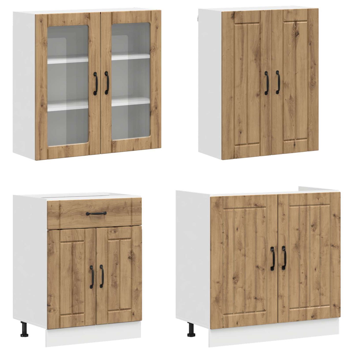 vidaXL Μονάδα κουζίνας LUCCA 8 pcs Artisan Δρυς Επεξεργασμένο Ξύλο