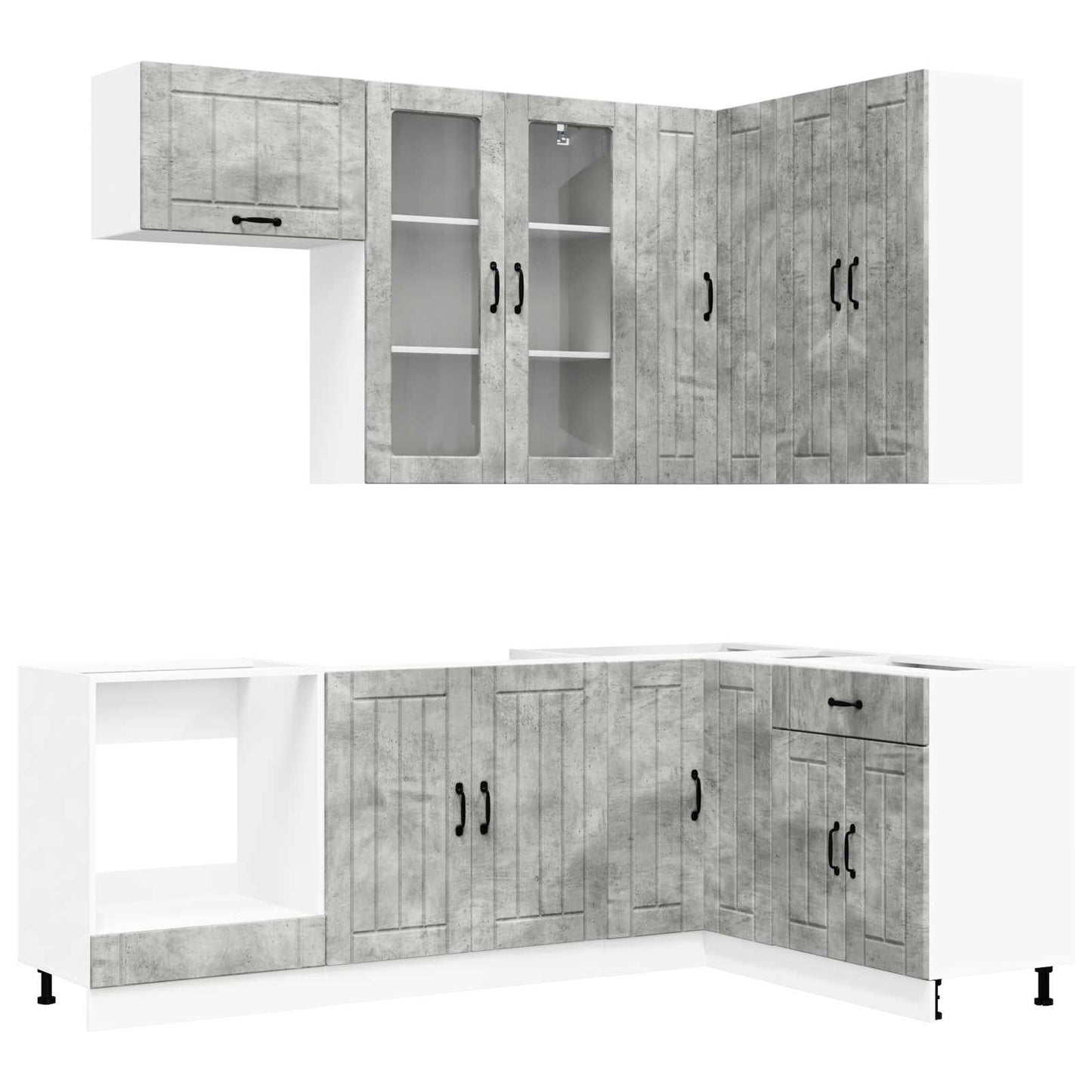 vidaXL Μονάδα κουζίνας LUCCA 8 pcs Γκρι Σκυροδέματος