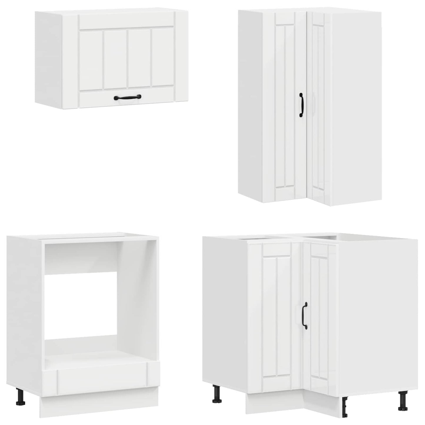 vidaXL Μονάδα κουζίνας LUCCA 8 pcs Γυαλιστερό Λευκό Επεξεργασμένο Ξύλο