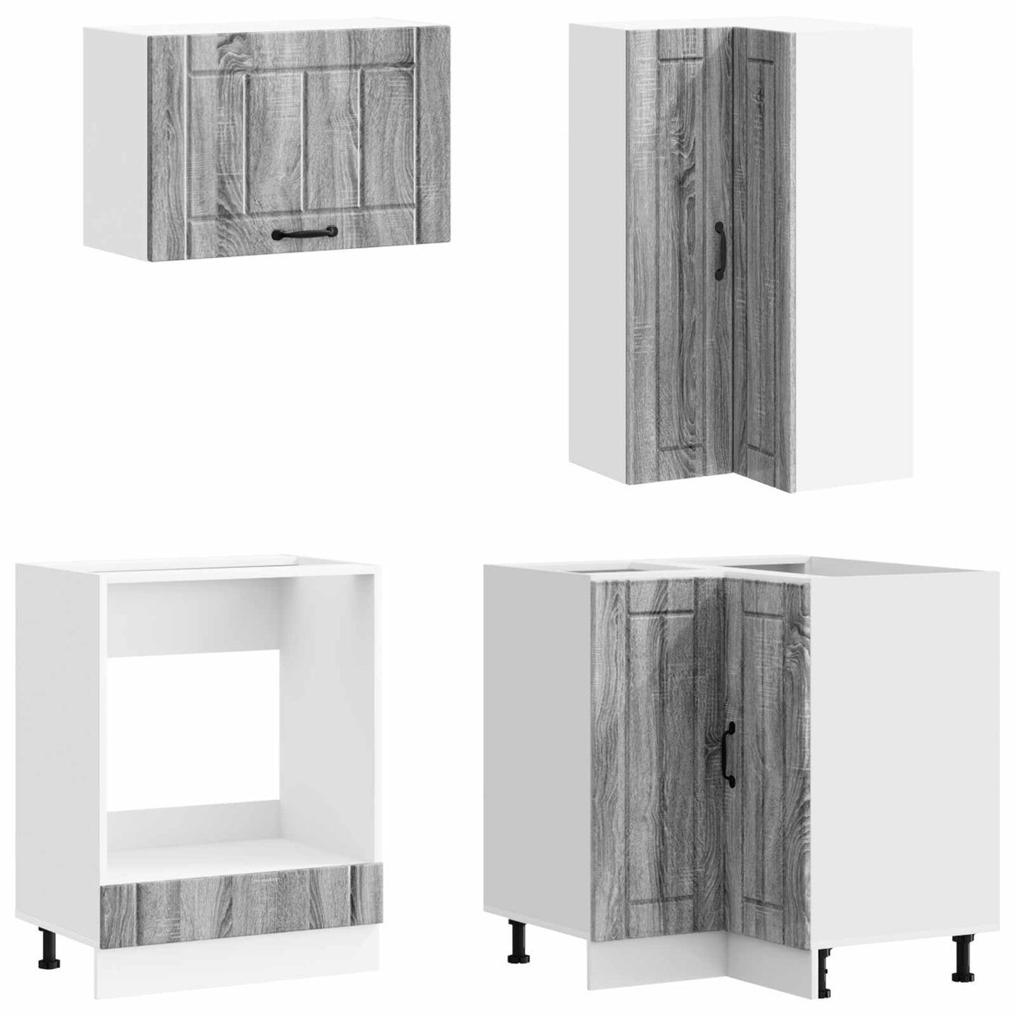 vidaXL Μονάδα κουζίνας LUCCA 8 pcs Γκρι Sonoma Επεξεργασμένο Ξύλο