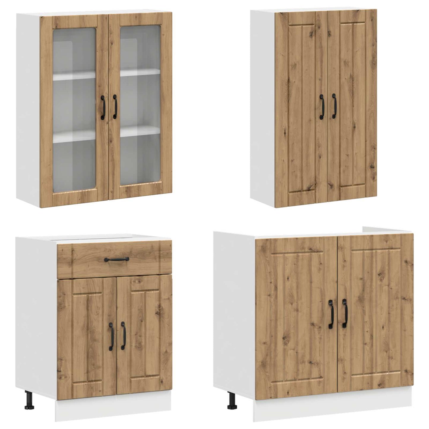 vidaXL Μονάδα κουζίνας LUCCA 8 pcs Artisan Δρυς Επεξεργασμένο Ξύλο