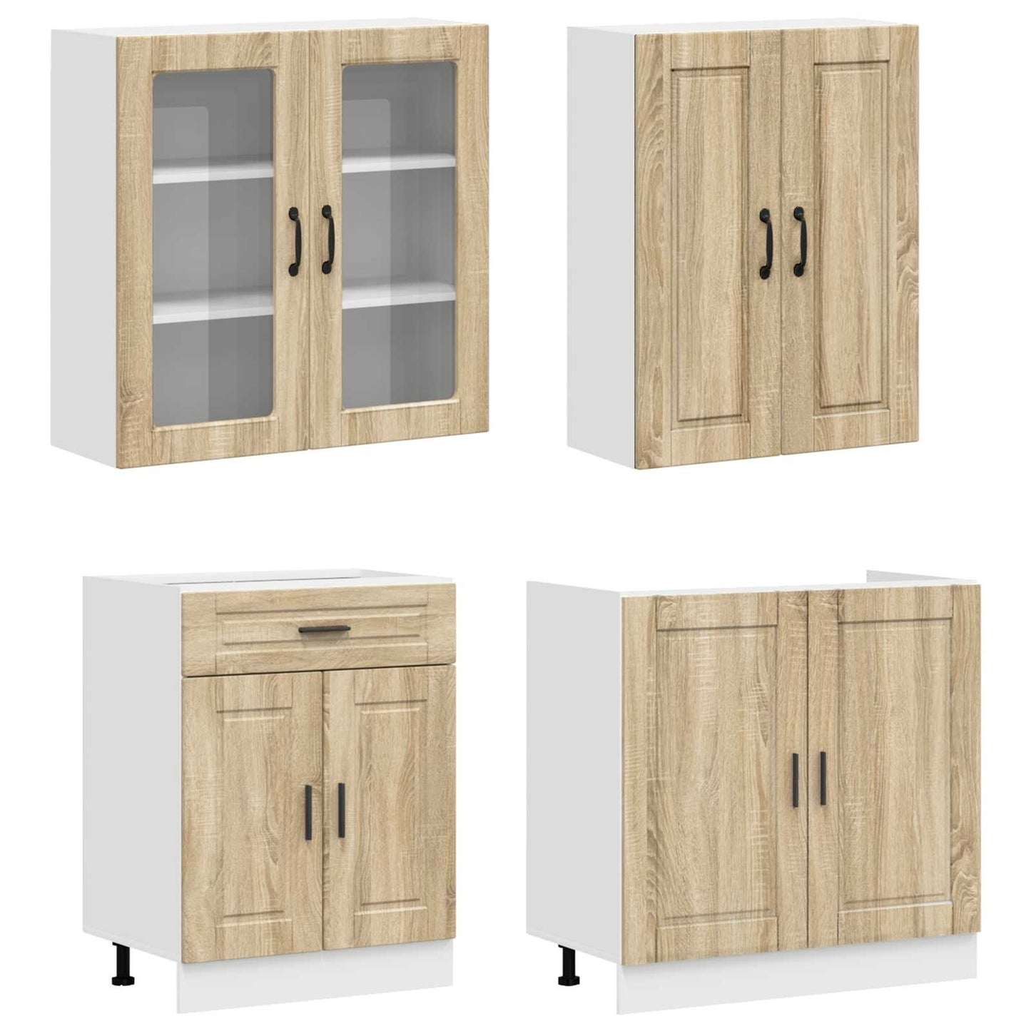 vidaXL Μονάδα κουζίνας PORTO 8 pcs Sonoma Δρυς Επεξεργασμένο Ξύλο