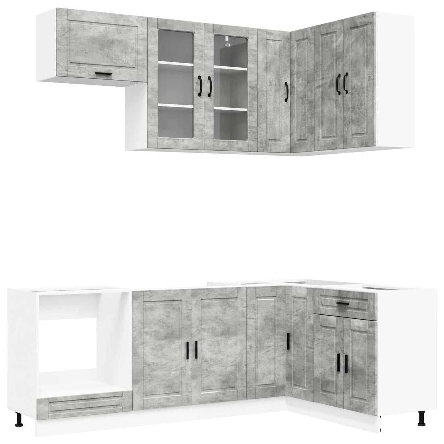 vidaXL Μονάδα κουζίνας PORTO 8 pcs Γκρι Σκυροδέματος