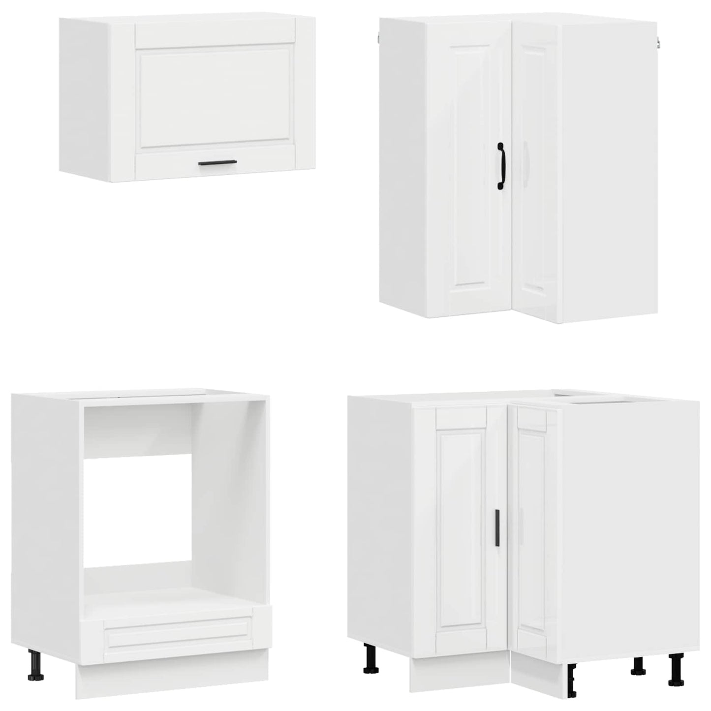 vidaXL Μονάδα κουζίνας PORTO 8 pcs Γυαλιστερό Λευκό Επεξεργασμένο Ξύλο