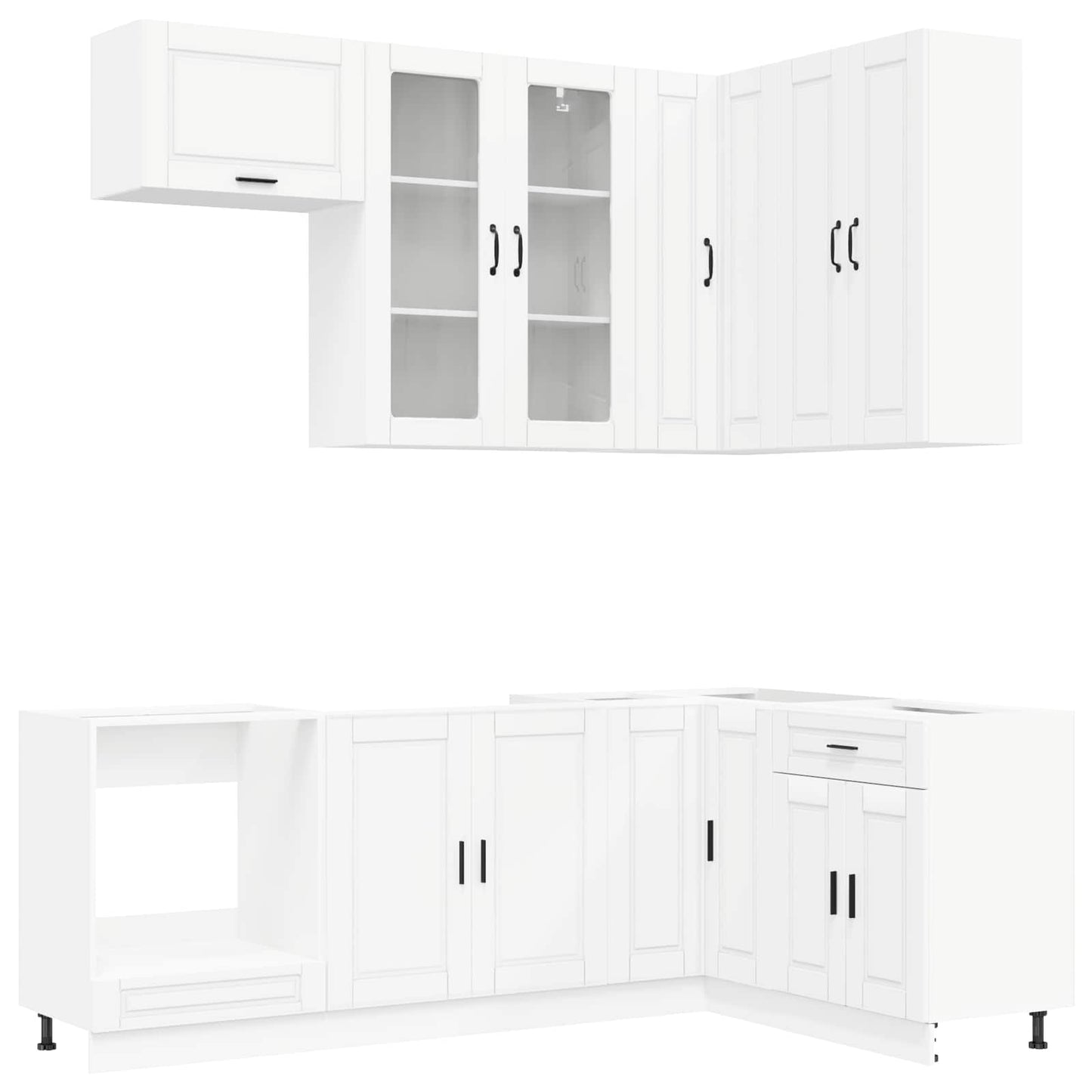 vidaXL Μονάδα κουζίνας PORTO 8 pcs Λευκό Επεξεργασμένο Ξύλο