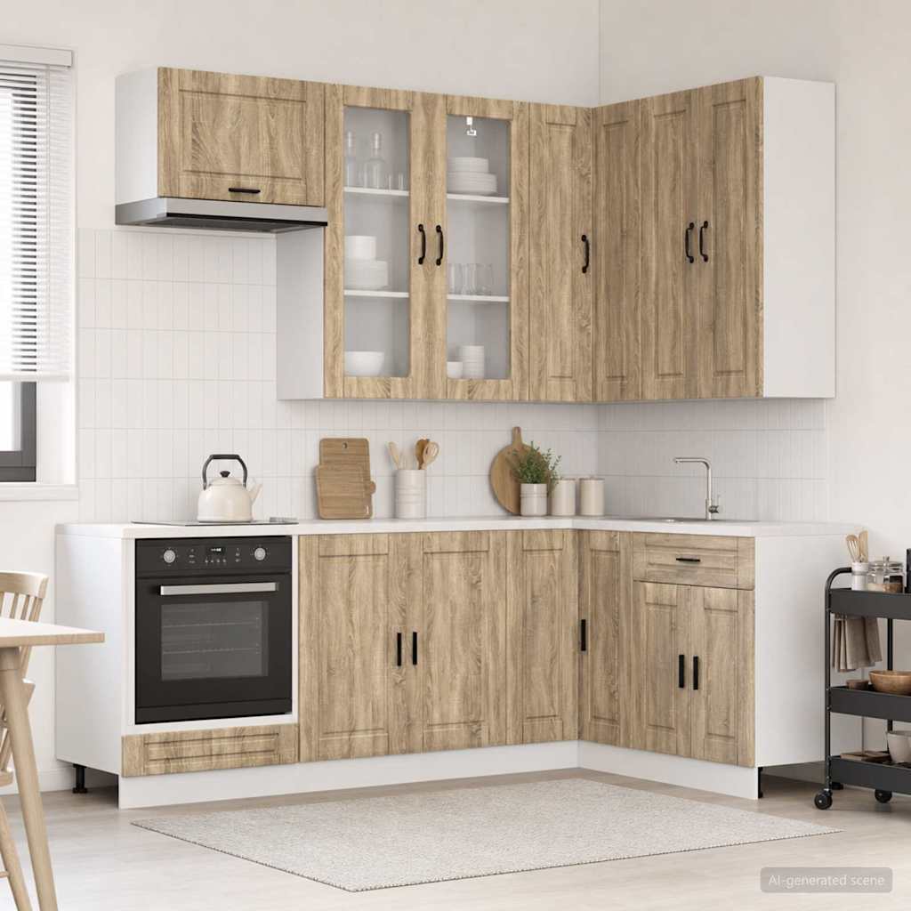 vidaXL Μονάδα κουζίνας PORTO 8 pcs Sonoma Δρυς Επεξεργασμένο Ξύλο