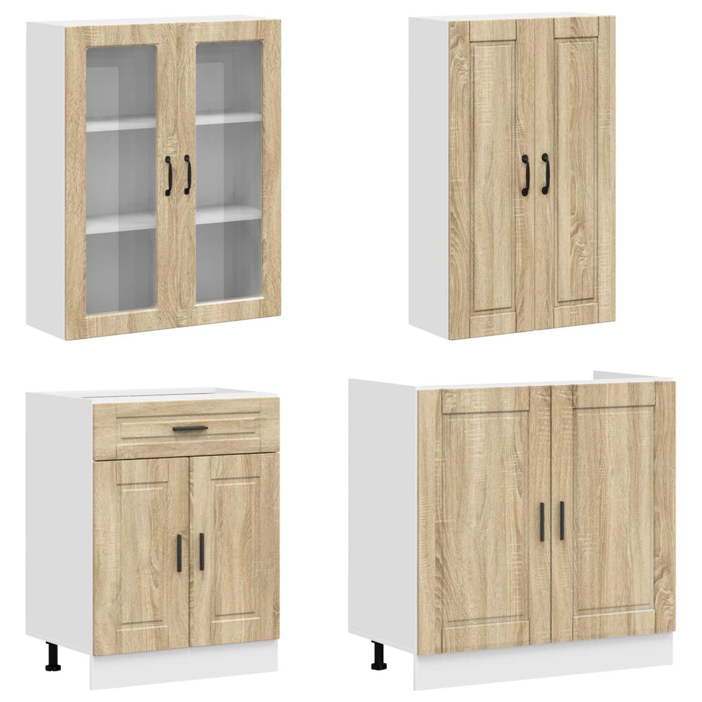 vidaXL Μονάδα κουζίνας PORTO 8 pcs Sonoma Δρυς Επεξεργασμένο Ξύλο