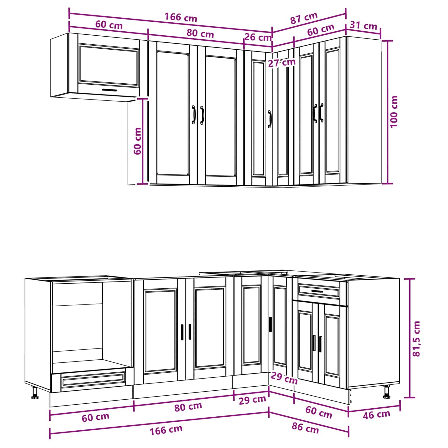 vidaXL Μονάδα κουζίνας PORTO 8 pcs Sonoma Δρυς Επεξεργασμένο Ξύλο