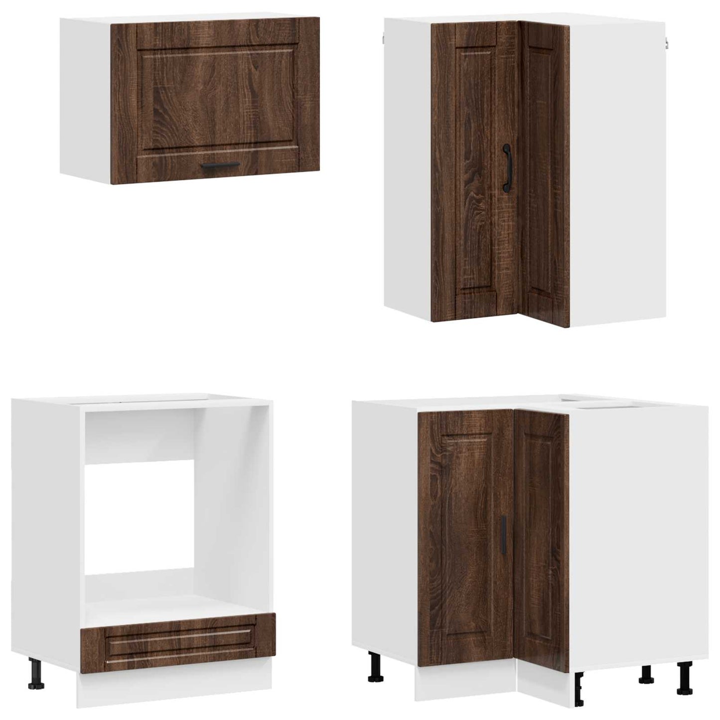 vidaXL Μονάδα κουζίνας PORTO 8 pcs Καφέ Ξύλο Δρυός Επεξεργασμένο Ξύλο