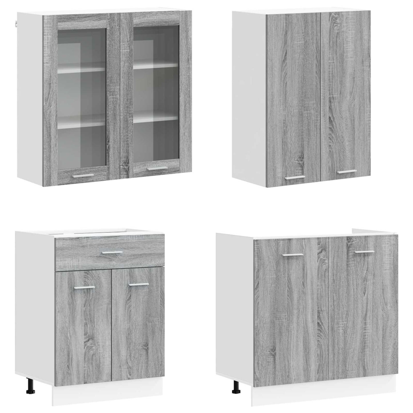 vidaXL Μονάδα κουζίνας LYON 8 pcs Γκρι Sonoma Επεξεργασμένο Ξύλο