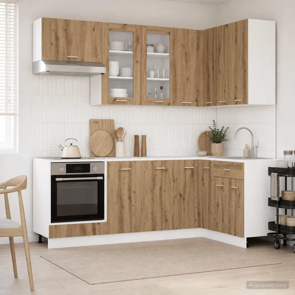 vidaXL Μονάδα κουζίνας LYON 8 pcs Artisan Δρυς Επεξεργασμένο Ξύλο