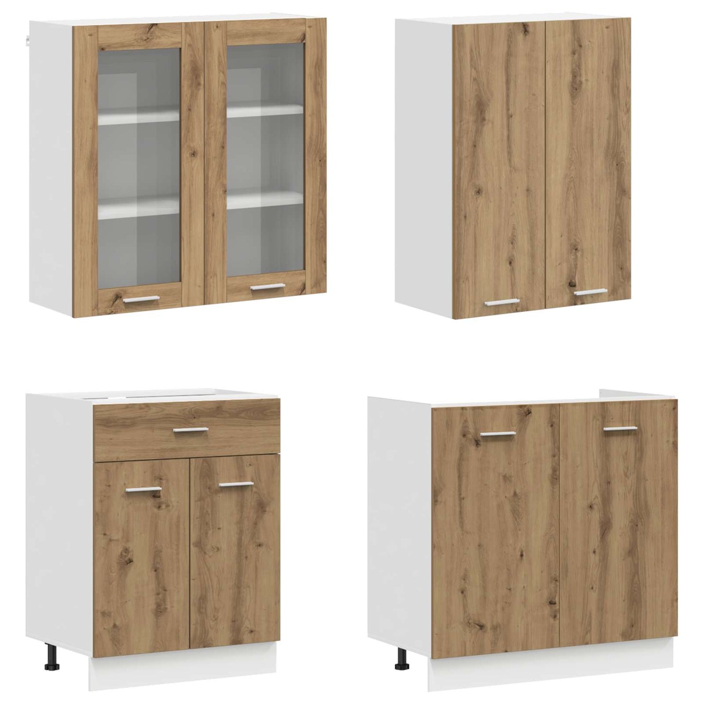 vidaXL Μονάδα κουζίνας LYON 8 pcs Artisan Δρυς Επεξεργασμένο Ξύλο