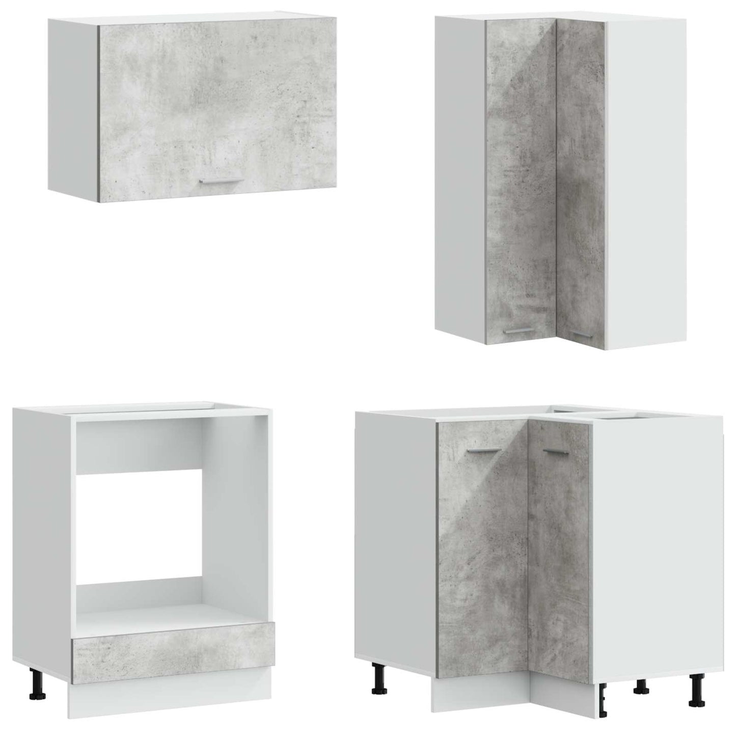 vidaXL Μονάδα κουζίνας LYON 8 pcs Γκρι Σκυροδέματος Επεξεργασμένο Ξύλο