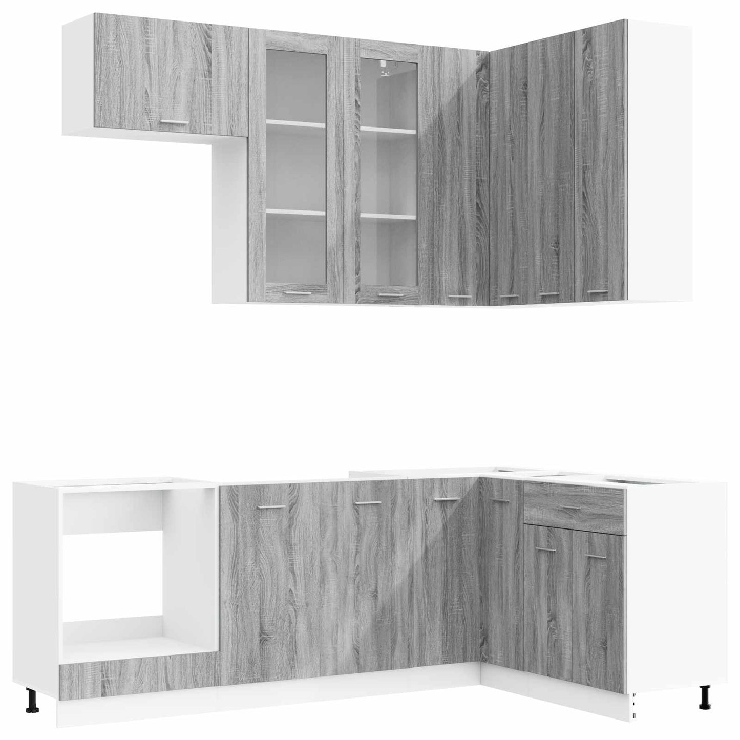 vidaXL Μονάδα κουζίνας LYON 8 pcs Γκρι Sonoma Επεξεργασμένο Ξύλο