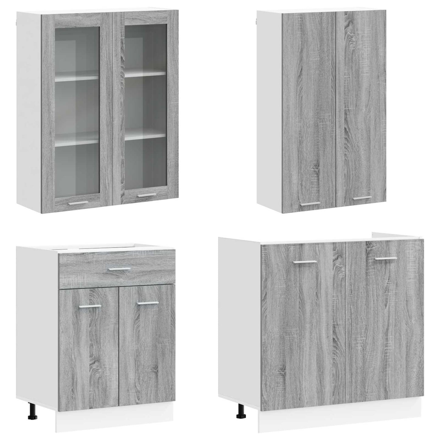 vidaXL Μονάδα κουζίνας LYON 8 pcs Γκρι Sonoma Επεξεργασμένο Ξύλο