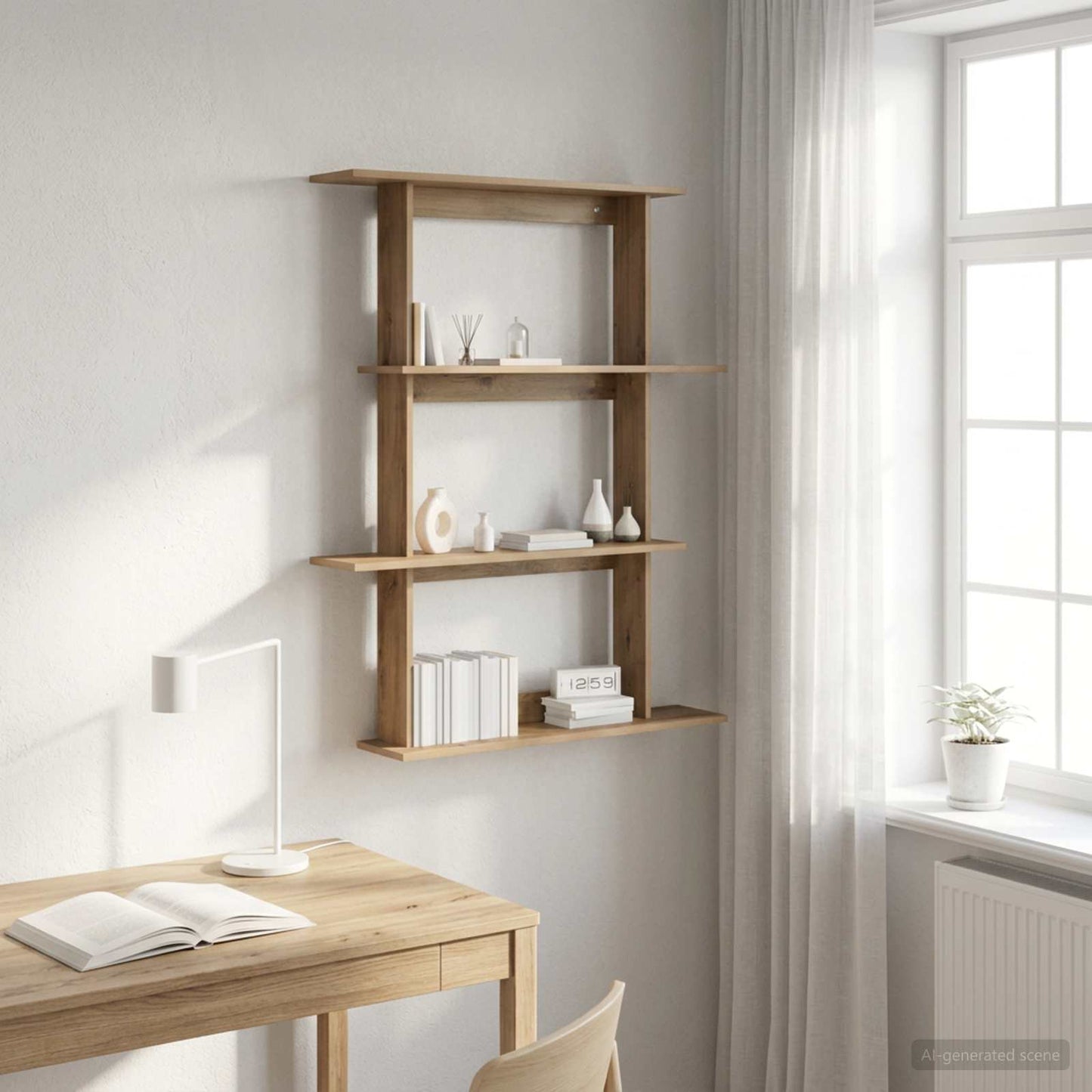 vidaXL Ράφι Τοίχου Artisan Δρυς 100 x 20 x 126 εκ. Επεξεργασμένο Ξύλο