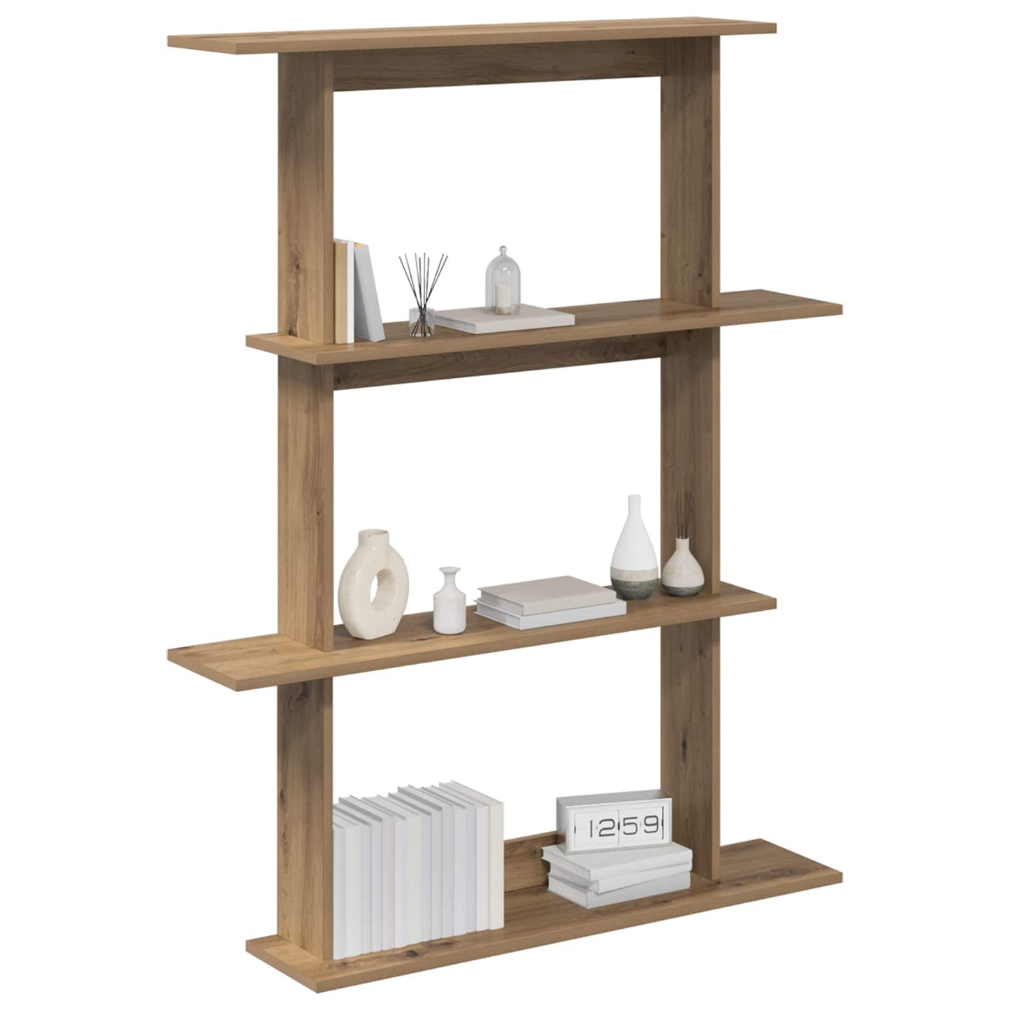 vidaXL Ράφι Τοίχου Artisan Δρυς 100 x 20 x 126 εκ. Επεξεργασμένο Ξύλο