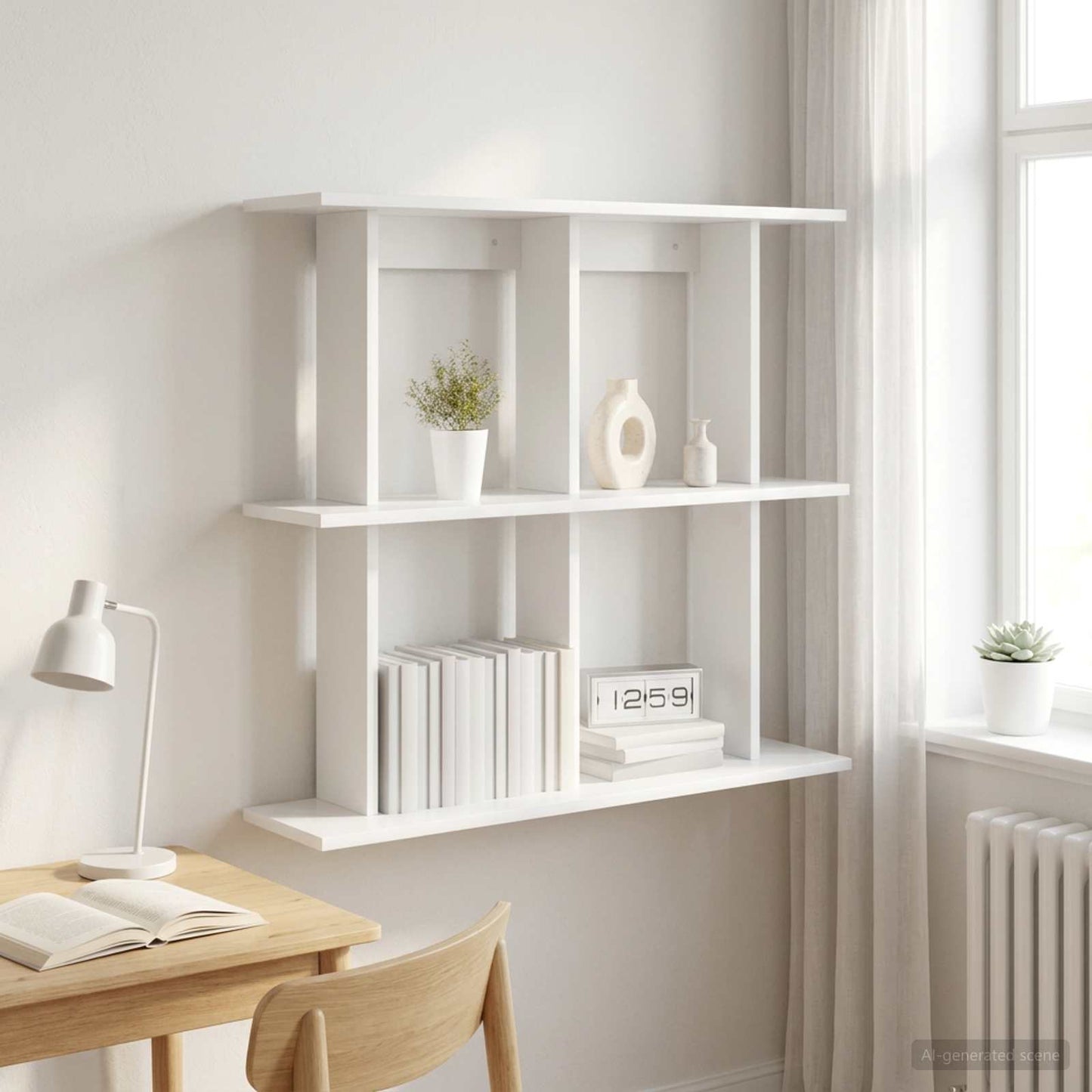 vidaXL Ράφι Τοίχου Επιτοίχιο Λευκό 100 x 20 x 75 εκ Επεξεργασμένο Ξύλο