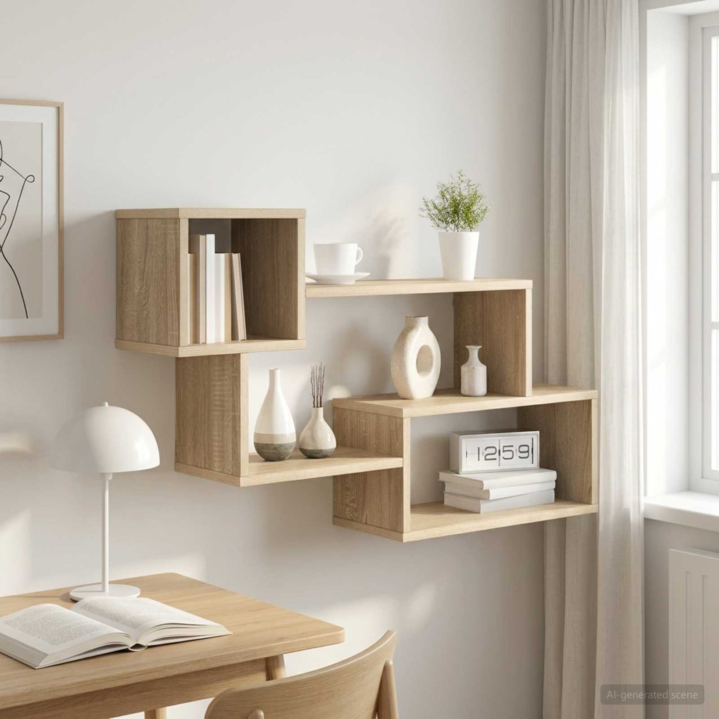 vidaXL Πλωτό ράφι Επιτοίχιο Sonoma Δρυς 87 x 20 x 55 εκ
