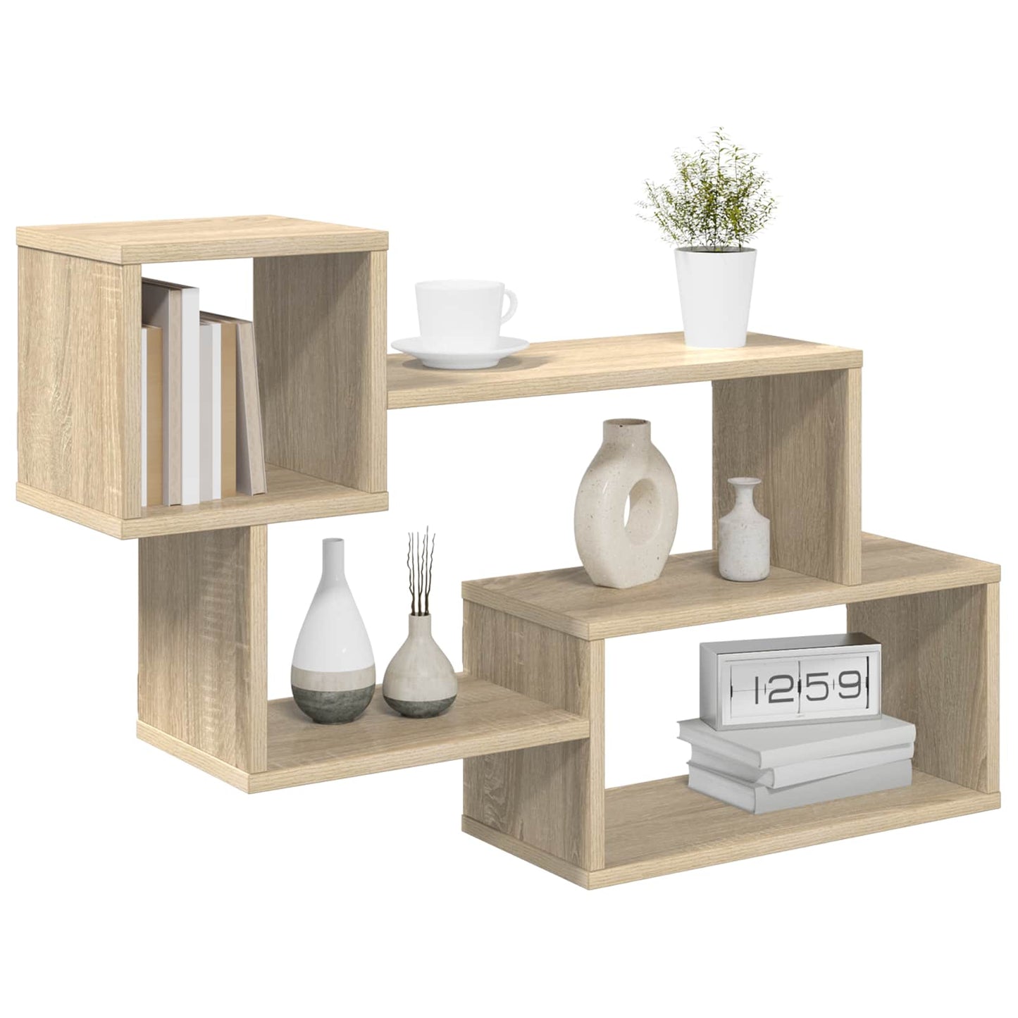 vidaXL Πλωτό ράφι Επιτοίχιο Sonoma Δρυς 87 x 20 x 55 εκ