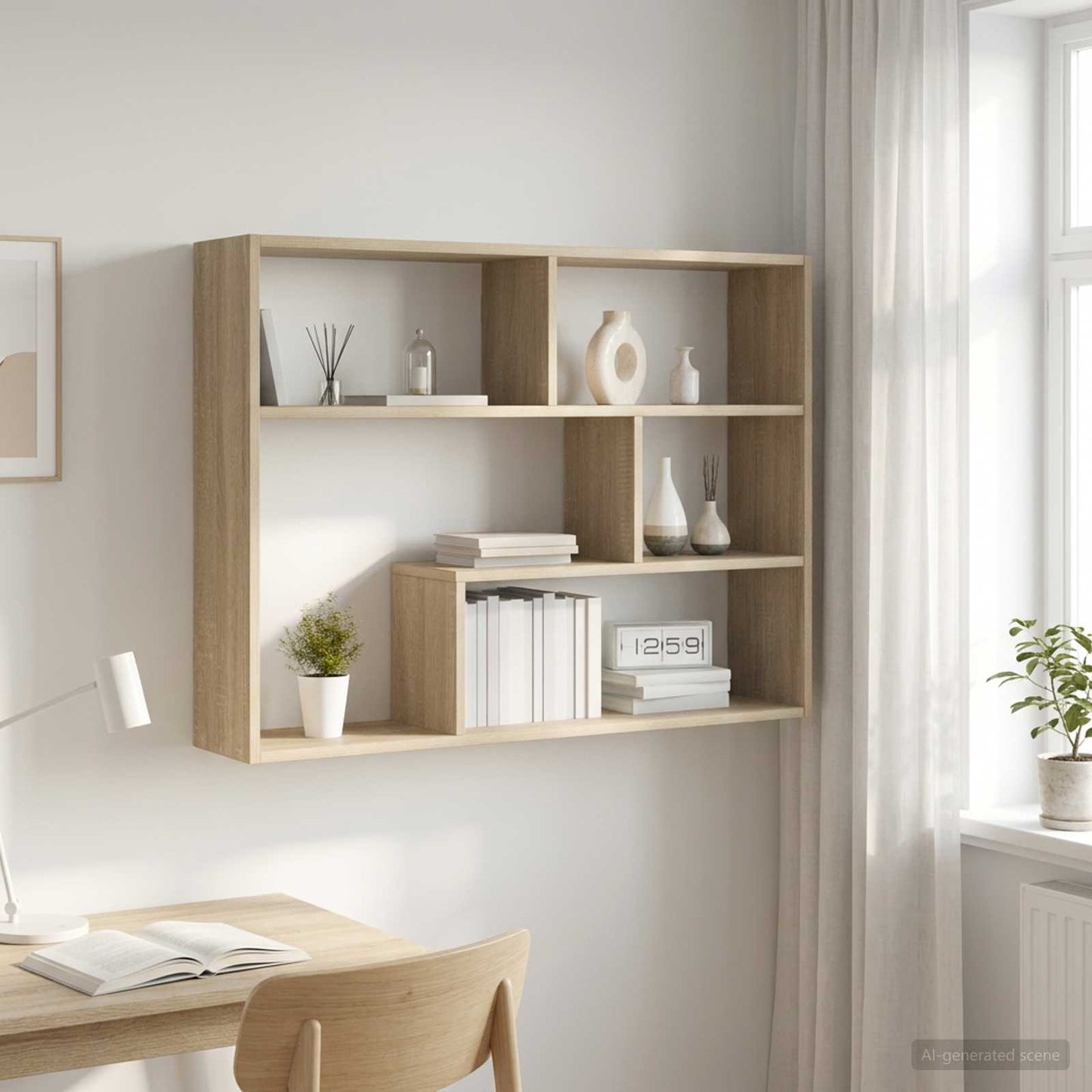 vidaXL Ράφι Τοίχου Επιτοίχιο Sonoma Δρυς 95 x 20 x 69,5 εκ.
