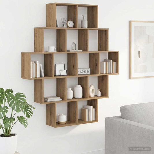 vidaXL Ράφι Τοίχου Artisan Δρυς 120 x 20 x 136 εκ Επεξεργασμένο Ξύλο