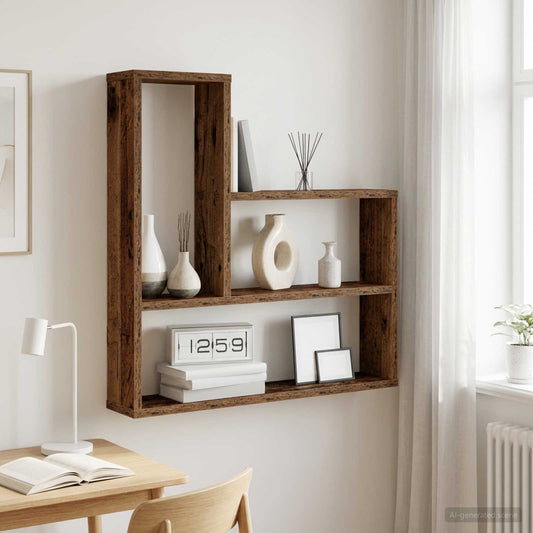 vidaXL Ράφι Τοίχου Παλαιωμένο ξύλο 60 x 11 x 60 εκ. Επεξεργασμένο Ξύλο